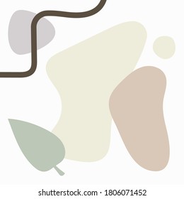 Modern abstract collage. Square template with different shapes. Vector illustration.