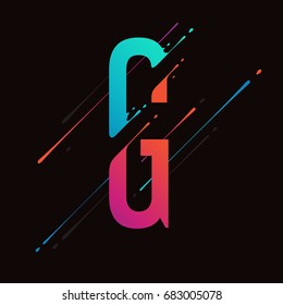 Modern abstract colorful alphabet. Dynamic liquid ink splashes letter. Vector design element for your art. Letter G