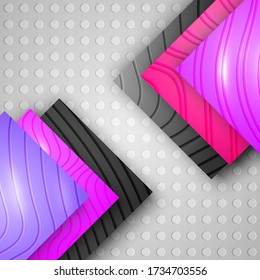 Modern  Abstract Colorful Background with 3D Elements, Amazing Banner with Cut Paper Squares, Blank Decorative Pattern, Geometric Texture, Unusual Colorful Concept, Vector Illustration Art Design