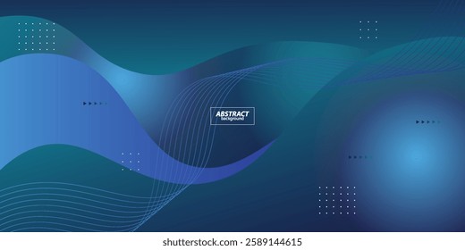 Modern abstract colorful blue wave liquid geometric background with liquid color gradient wave line style. Suitable for banner, flyer, etc. Vector Eps10