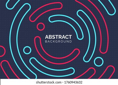 Modern Abstract Colorful Circle Background With Half Colored Semicircle Dots.