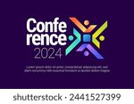 Modern Abstract Colorful Conference Logo Template for Your Event or Conference. Modern Colorful Logo Template Ready For Use, Modern Initial Logo