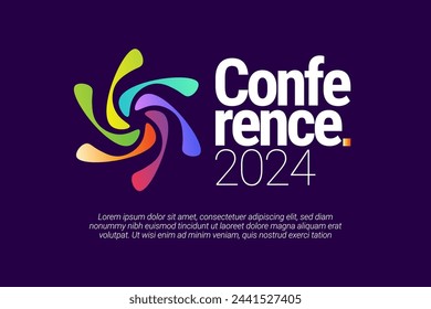 Modern Abstract Colorful Conference Logo Template for Your Event or Conference. Modern Colorful Logo Template Ready For Use, Modern Initial Logo