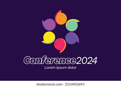 Modern Abstract Colorful Conference Logo Template for Your Event or Conference. Modern Colorful Logo Template Ready For Use, Modern Initial Logo