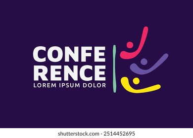 Moderno modelo de logotipo de conferência colorido abstrato para o seu evento ou conferência. Moderno modelo de logotipo colorido pronto para uso, logotipo moderno inicial