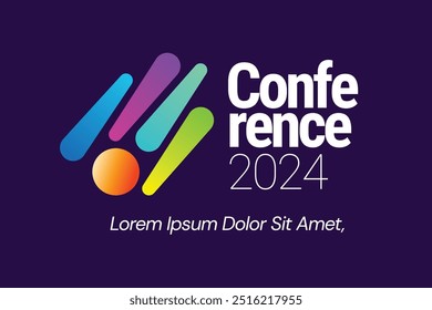 Moderno modelo de logotipo de conferência colorido abstrato para o seu evento ou conferência. Moderno modelo de logotipo colorido pronto para uso, logotipo moderno inicial