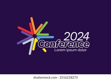 Modern Abstract Colorful Conference Logo Template for Your Event or Conference. Modern Colorful Logo Template Ready For Use, Modern Initial Logo