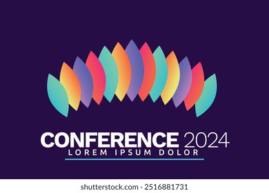 Modern Abstract Colorful Conference Logo Template for Your Event or Conference. Modern Colorful Logo Template Ready For Use, Modern Initial Logo