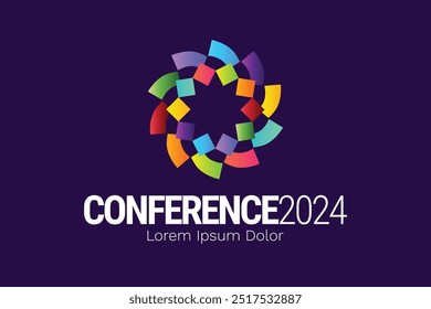 Modern Abstract Colorful Conference Logo Template for Your Event or Conference. Modern Colorful Logo Template Ready For Use, Modern Initial Logo