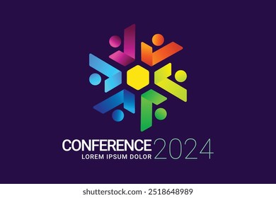 Modern Abstract Colorful Conference Logo Template for Your Event or Conference. Modern Colorful Logo Template Ready For Use, Modern Initial Logo