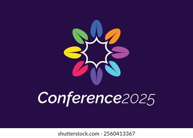 Modern Abstract Colorful Conference Logo Template for Your Event or Conference. Modern Colorful Logo Template Ready For Use, Modern Initial Logo