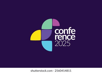 Modern Abstract Colorful Conference Logo Template for Your Event or Conference. Modern Colorful Logo Template Ready For Use, Modern Initial Logo