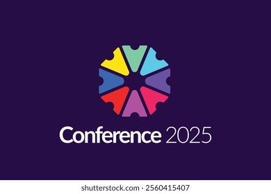 Modern Abstract Colorful Conference Logo Template for Your Event or Conference. Modern Colorful Logo Template Ready For Use, Modern Initial Logo