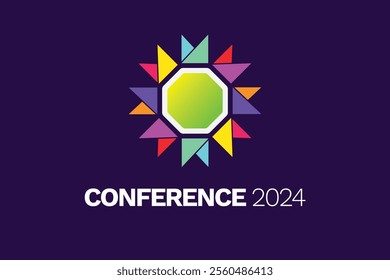 Modern Abstract Colorful Conference Logo Template for Your Event or Conference. Modern Colorful Logo Template Ready For Use, Modern Initial Logo