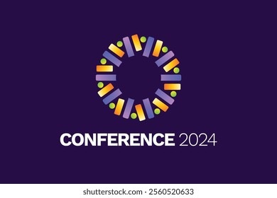 Modern Abstract Colorful Conference Logo Template for Your Event or Conference. Modern Colorful Logo Template Ready For Use, Modern Initial Logo
