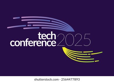 Modern Abstract Colorful Conference Logo Template for Your Event or Conference. Modern Colorful Logo Template Ready For Use, Modern Tech Conference Logo Template