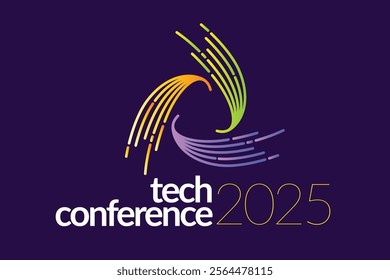 Modern Abstract Colorful Conference Logo Template for Your Event or Conference. Modern Colorful Logo Template Ready For Use, Modern Tech Conference Logo Template