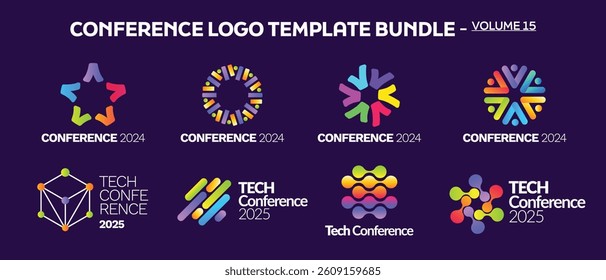 Modern Abstract Colorful Conference Logo Template for Your Event or Conference. Modern Colorful Logo Template Ready For Use, Modern Initial Logo