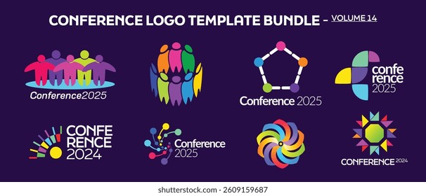 Modern Abstract Colorful Conference Logo Template for Your Event or Conference. Modern Colorful Logo Template Ready For Use, Modern Initial Logo