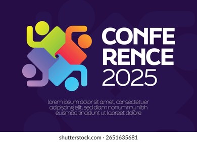 Moderno modelo de logotipo colorido da conferência abstrato para o seu evento, conferência ou consultor. Moderno modelo de logotipo colorido pronto para uso, logotipo moderno inicial