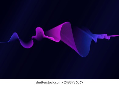 Modern abstract colorful curve wave lines digital blue technology background