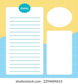 Modern abstract colorful daily Note digital planner vector template