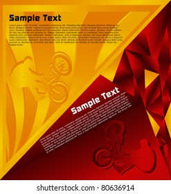 Modern abstract colorful designed sport vector background. BMX Biker.