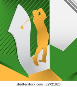 Modern abstract colorful designed sport vector background. Golf Player.