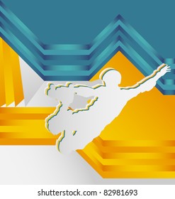 Modern abstract colorful designed sport vector background. Quad Skating.