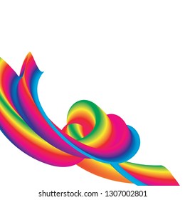 Modern abstract colorful flow design. Wave liquid shape isolated on white background. Graphic element for design project. Vector illustration EPS10 editable. 