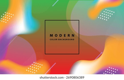 Modern Abstract Colorful Fluid Background with Gradient Shapes and Dynamic Elements