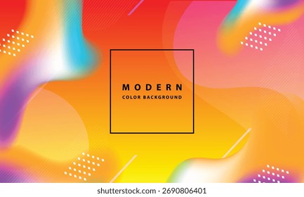 Modern Abstract Colorful Fluid Background with Gradient Shapes and Dynamic Elements