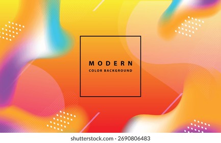Modern Abstract Colorful Fluid Background with Gradient Shapes and Dynamic Elements