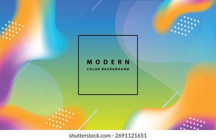 Modern Abstract Colorful Fluid Background with Gradient Shapes and Dynamic Elements