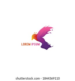 Modern Abstract Colorful Flying Bird Logo Design Vector