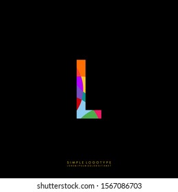 modern abstract colorful L logotype isolated on black background simple concept vector illustration.