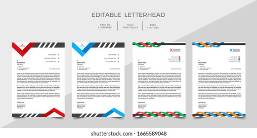 modern abstract colorful letterhead design with 3d style. Clean elegant business style letterhead design