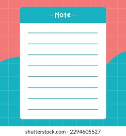 Modern abstract colorful Note digital planner vector template