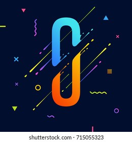 Modern abstract colorful number with minimal design. Number 0. Abstract background with cool bright geometric elements. Dynamic liquid ink splashes symbol. Eps10 vector template for your art