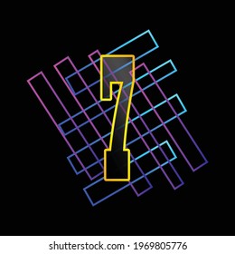 Modern abstract colorful numbers. Vector design elements for your art. Number seven