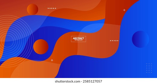 Modern abstract colorful orange and blue gradient wave liquid geometric background with liquid color gradient style. Suitable for banner, flyer, etc. Vector Eps10