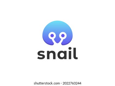 modern abstract colorful snail mascot negative space logo concept for healthy food logo identity. 