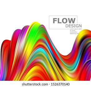 Modern abstract colorful stream poster. Wave Liquid Shape Art Design for your project. Vector illustration EPS10.
