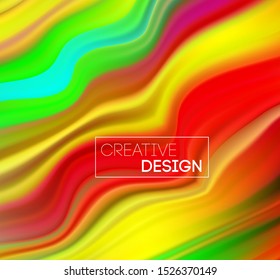 Modern abstract colorful stream poster. Wave Liquid Shape Art Design for your project. Vector illustration EPS10.