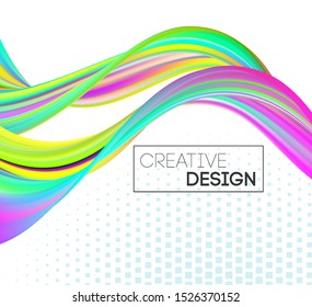 Modern abstract colorful stream poster. Wave Liquid Shape Art Design for your project. Vector illustration EPS10.