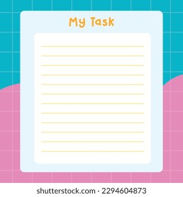 Modern abstract colorful task-making planner vector template
