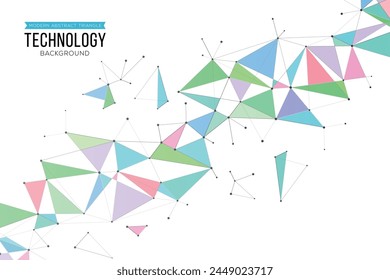 Modern abstract colorful triangle technology background