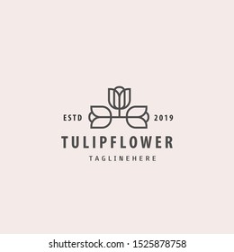 Modern Abstract and Colorful Tulip Flower Logo Icon Sign Symbol Vector Illustration Tulips Floral Design for company, brand identity, corporate, creative industry, business in isolated white backgroud