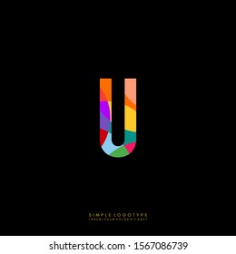 modern abstract colorful U logotype isolated on black background simple concept vector illustration.