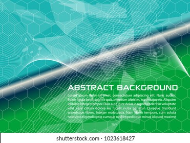 Modern abstract colorful vector background with hexagons in blue and green color